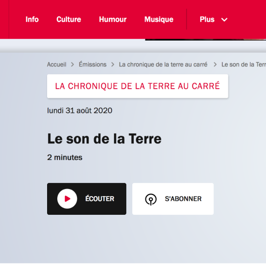 le son de la terre du 31 aout 20