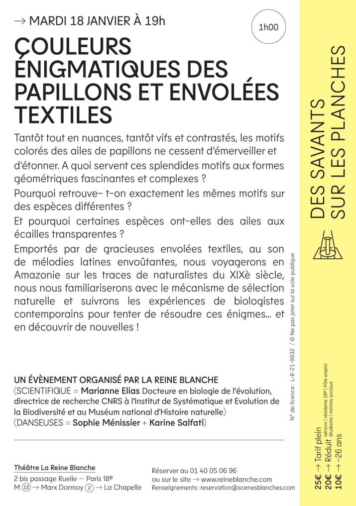 conférence spectacle Papillons