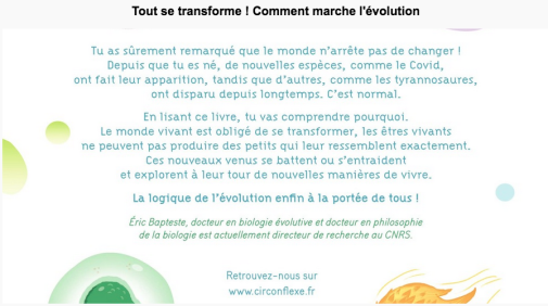 tout se transforme ! Comment marche l'évolution